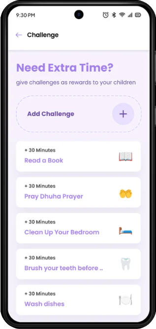 Bina parent app — offline activity challenges